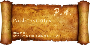 Palánki Alex névjegykártya