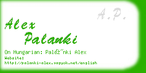 alex palanki business card